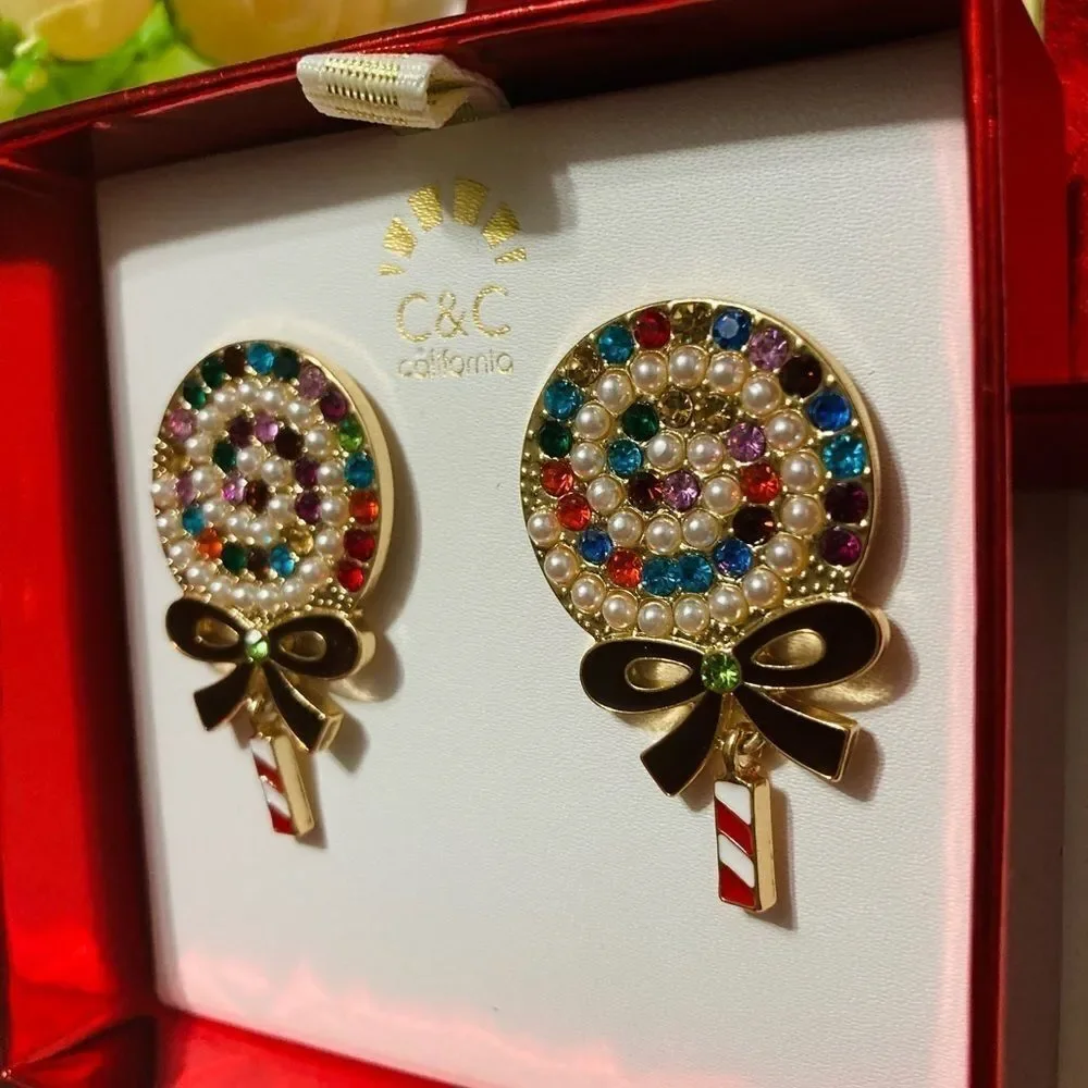 NIB C&C CALIFORNIA RAINBOW LOLLIPOP EARRINGS